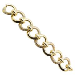 1970s Cartier Paris Three Tone Gold Link Bracelet.