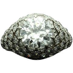  Art Deco Boucheron Paris Old European Cut 2.07 carat Diamond Ring  