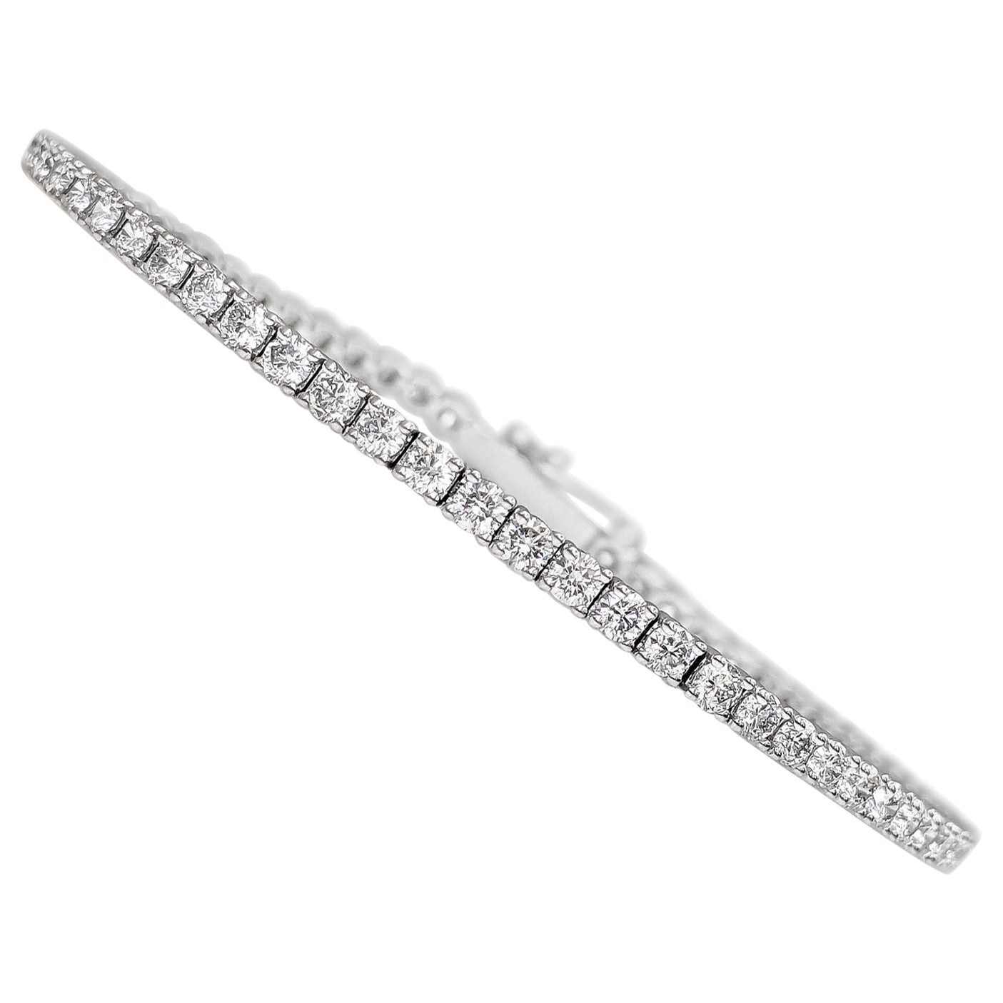 NO RESERVE!  IGI F-G VS 4.56Ct Diamond Tennis 14 kt. White gold Bracelet For Sale