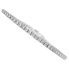 Antique NO RESERVE!  IGI F-G VS 4.56Ct Diamond Tennis 14 kt. White gold Bracelet