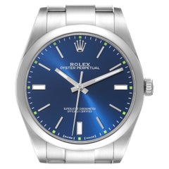 Rolex Oyster Perpetual 39mm avec cadran bleu, montre pour hommes 114300 Boîte Card