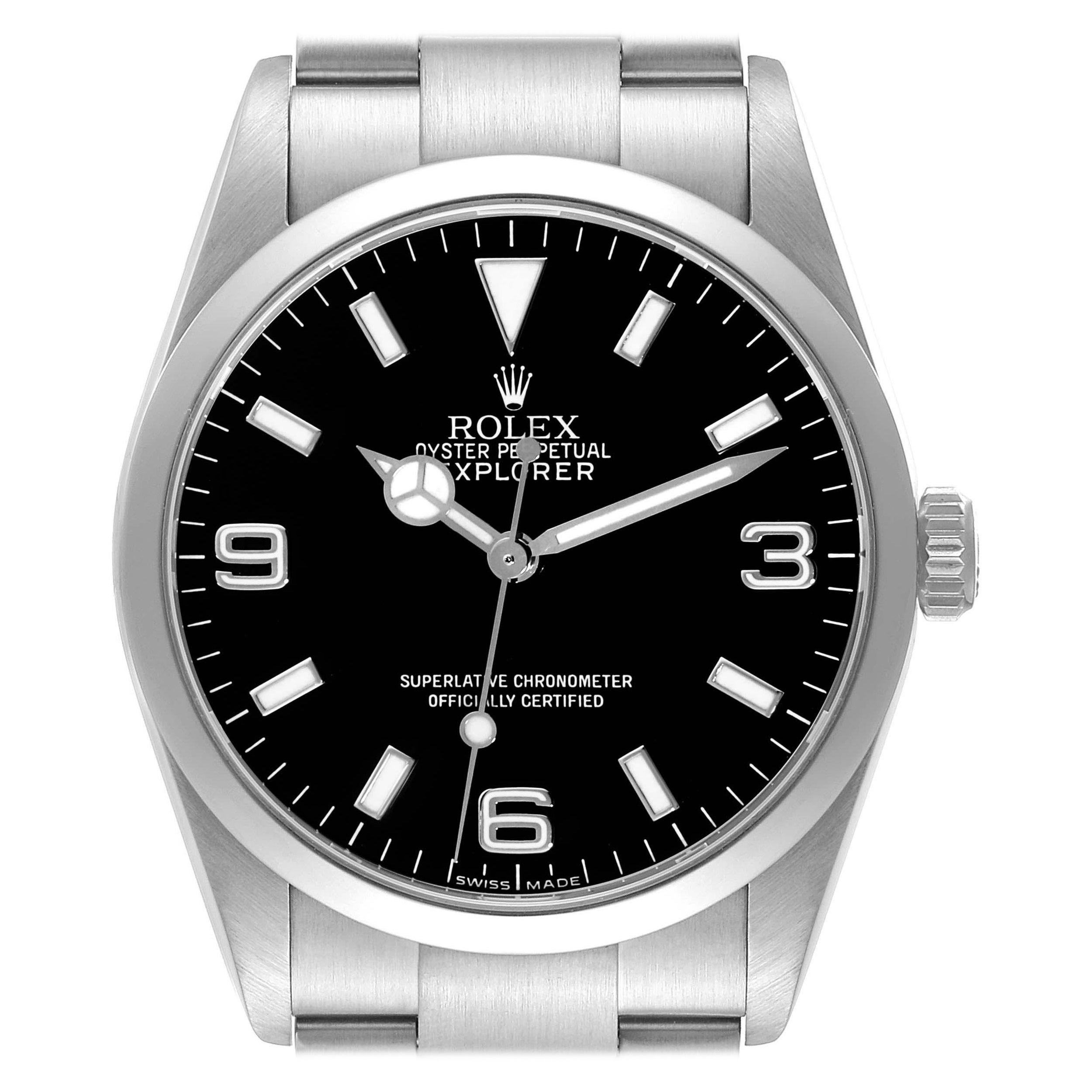 Rolex Explorer I Black Dial Steel Mens Watch 114270
