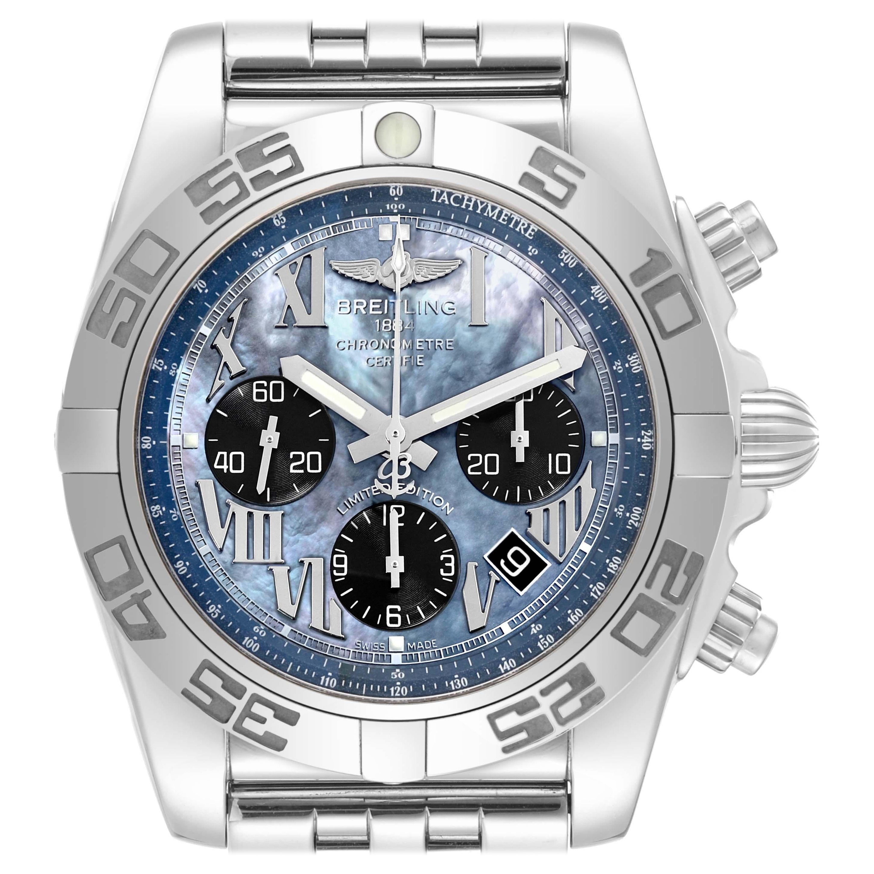 Breitling Chronomat 01 Mother of Pearl Steel Limited Edition Mens Watch For Sale