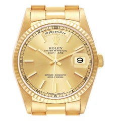 Rolex President Day-Date Yellow Gold Champagne Mens Watch 18238