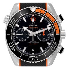 Used Omega Planet Ocean Chronograph Steel Mens Watch 215.32.46.51.01.001 Box Card