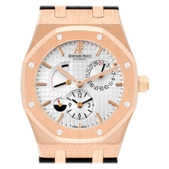 Audemars Piguet Royal Oak Dual Time Rose Gold Mens Watch 26120OR Box Papers