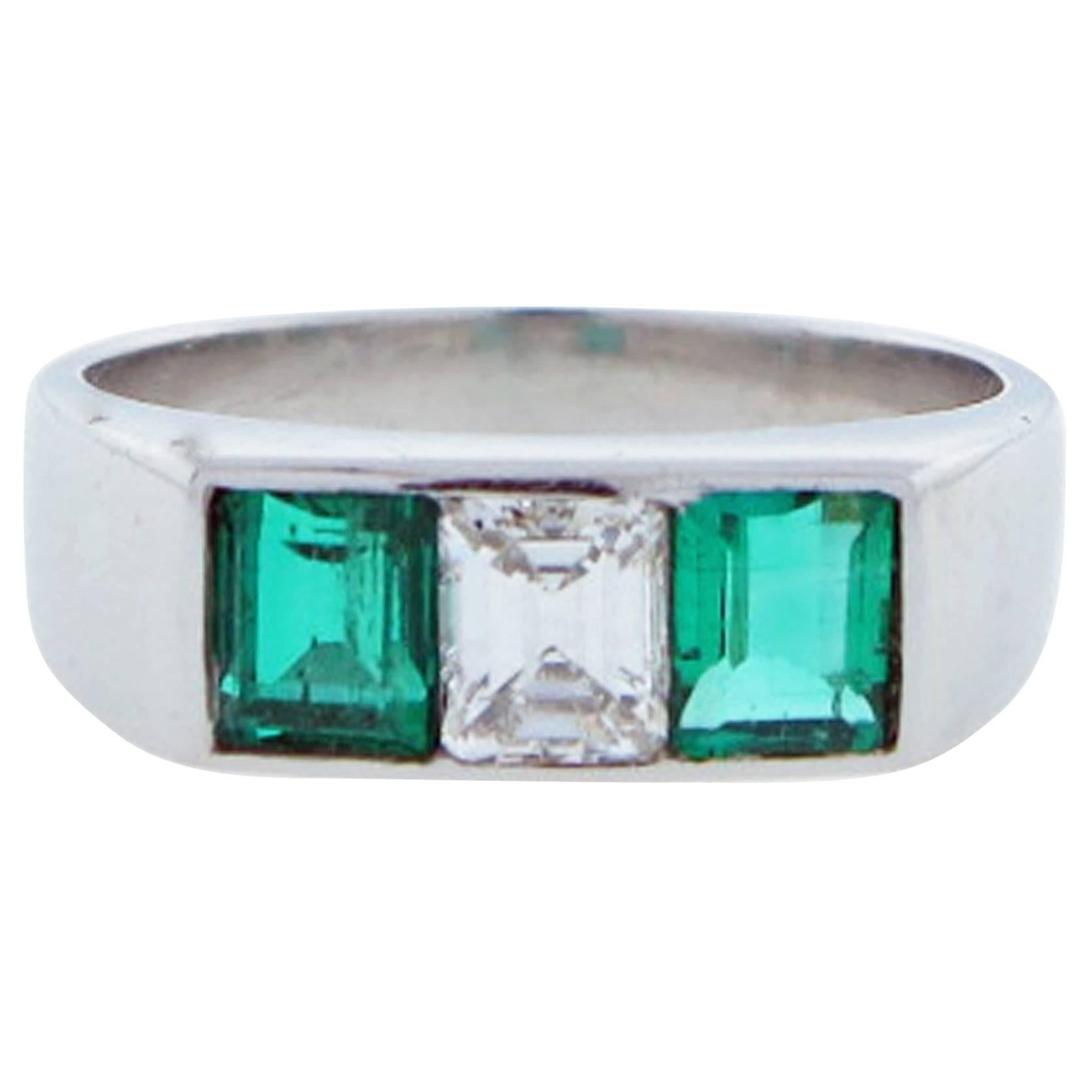 Gem Emerald and Diamond Ring