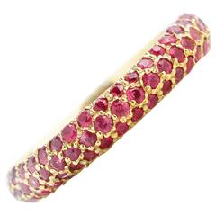 RUBY Pave Gold Band