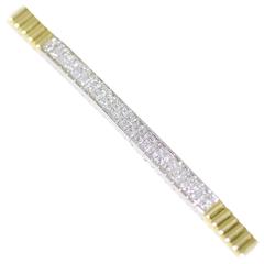 Yellow and White Gold Invisible Set Diamond Bracelet