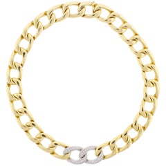 Abel & Zimmerman Diamond Open Link Necklace.