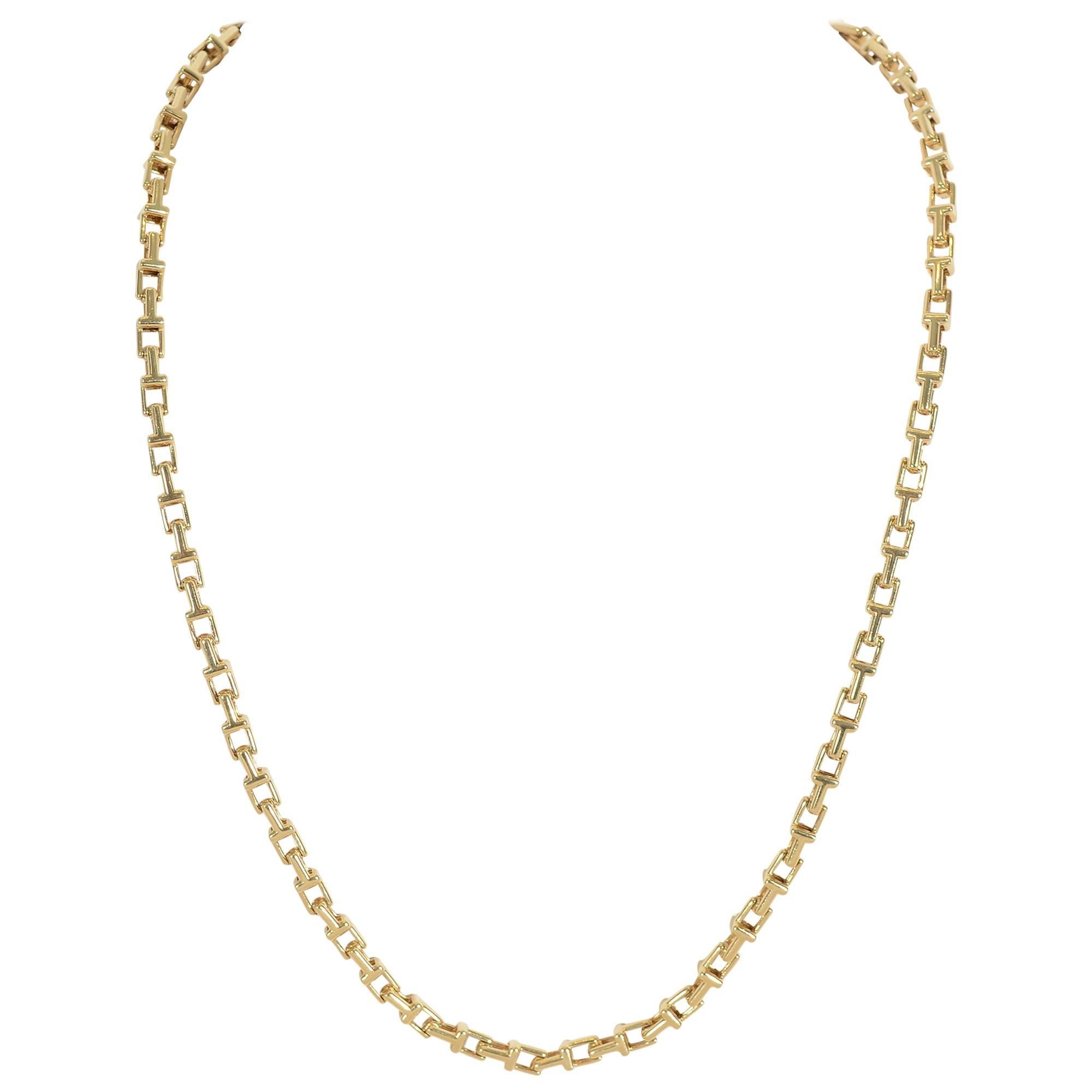 Tiffany and Co. Gold Square Links Chain Necklace