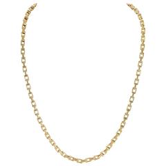 Tiffany and Co. Gold Square Links Chain Necklace