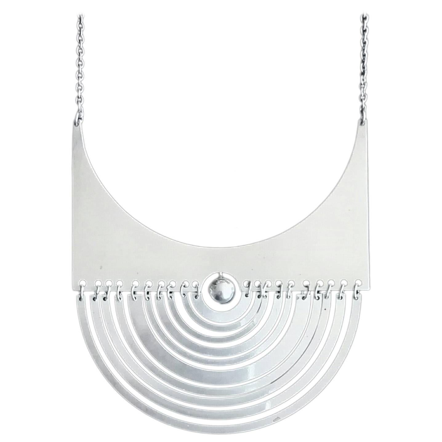 Early Tapio Wirkkala "Puillikuu" Sterling Silver Necklace, 1972