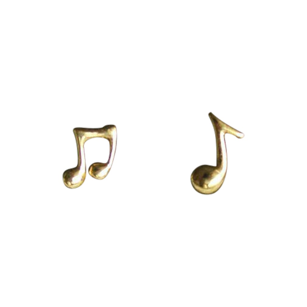 14k Solid Gold Musical Notes Stud Piercing Jewelry Nose Earrring