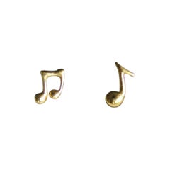 14k Solid Gold Musical Notes Stud Piercing Jewelry Nose Earrring