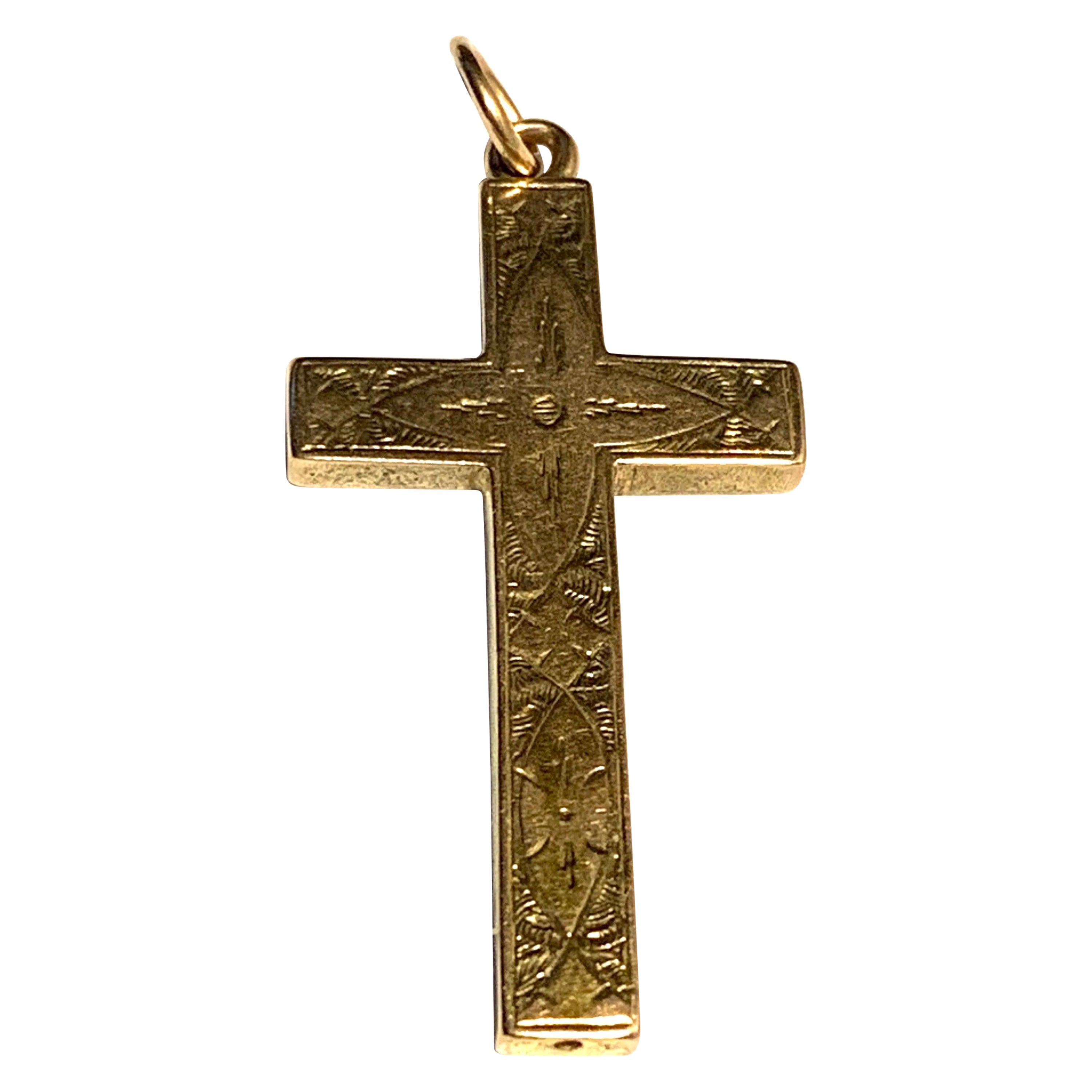 15ct Gold Antikes Kreuz im Angebot