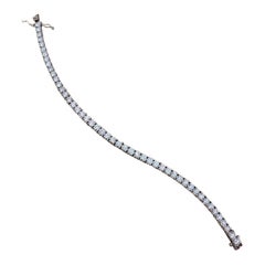 Diamond Tennis Bracelet Rounds 7 Carats in 14k White Gold 7 inches
