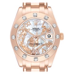 Rolex Pearlmaster Mother of Pearl Dial Rose Gold Diamond Ladies Watch 81315