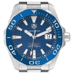 Used Tag Heuer Aquaracer Blue Dial Automatic Steel Mens Watch WAY211C