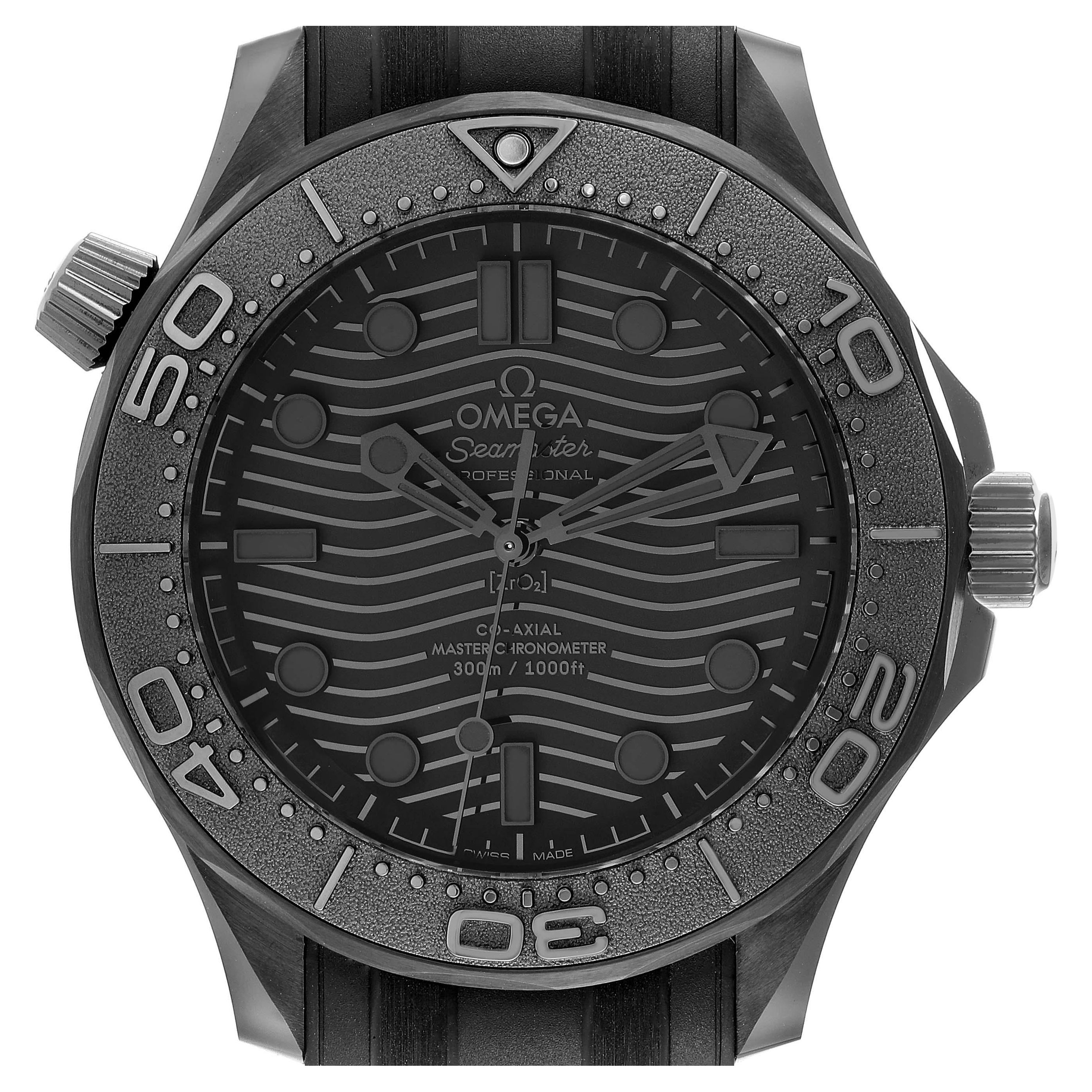 Omega Seamaster Diver Black Ceramic Mens Watch 210.92.44.20.01.003 Box Card