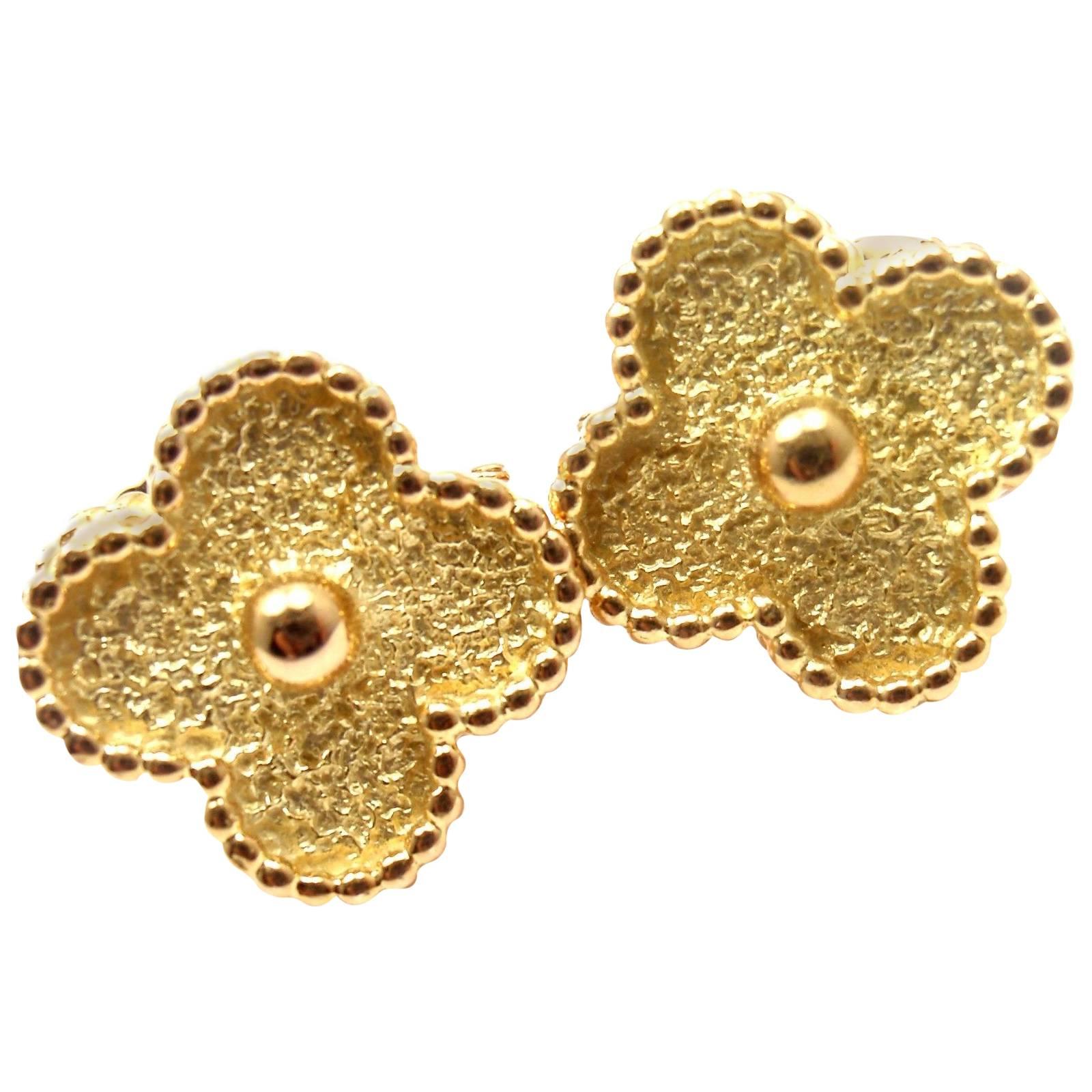 VAN CLEEF & ARPELS Vintage Alhambra Yellow Gold Earrings