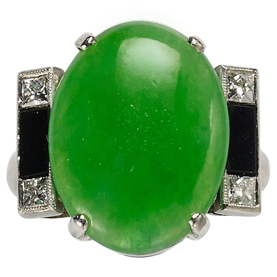 Art Deco Jade Ring