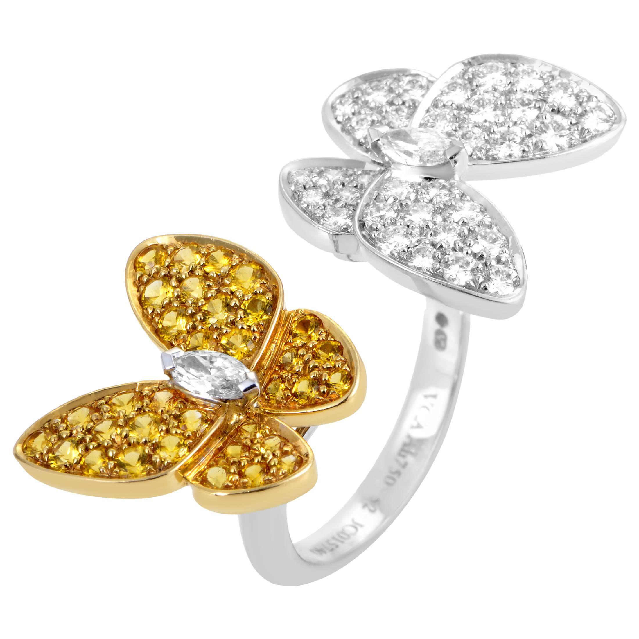Van Cleef & Arpels Flying Beauties Deux Papillons Gold Between the Finger Ring