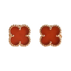 Van Cleef & Arpels Sweet Alhambra, clous d'oreilles en or rose 18 carats