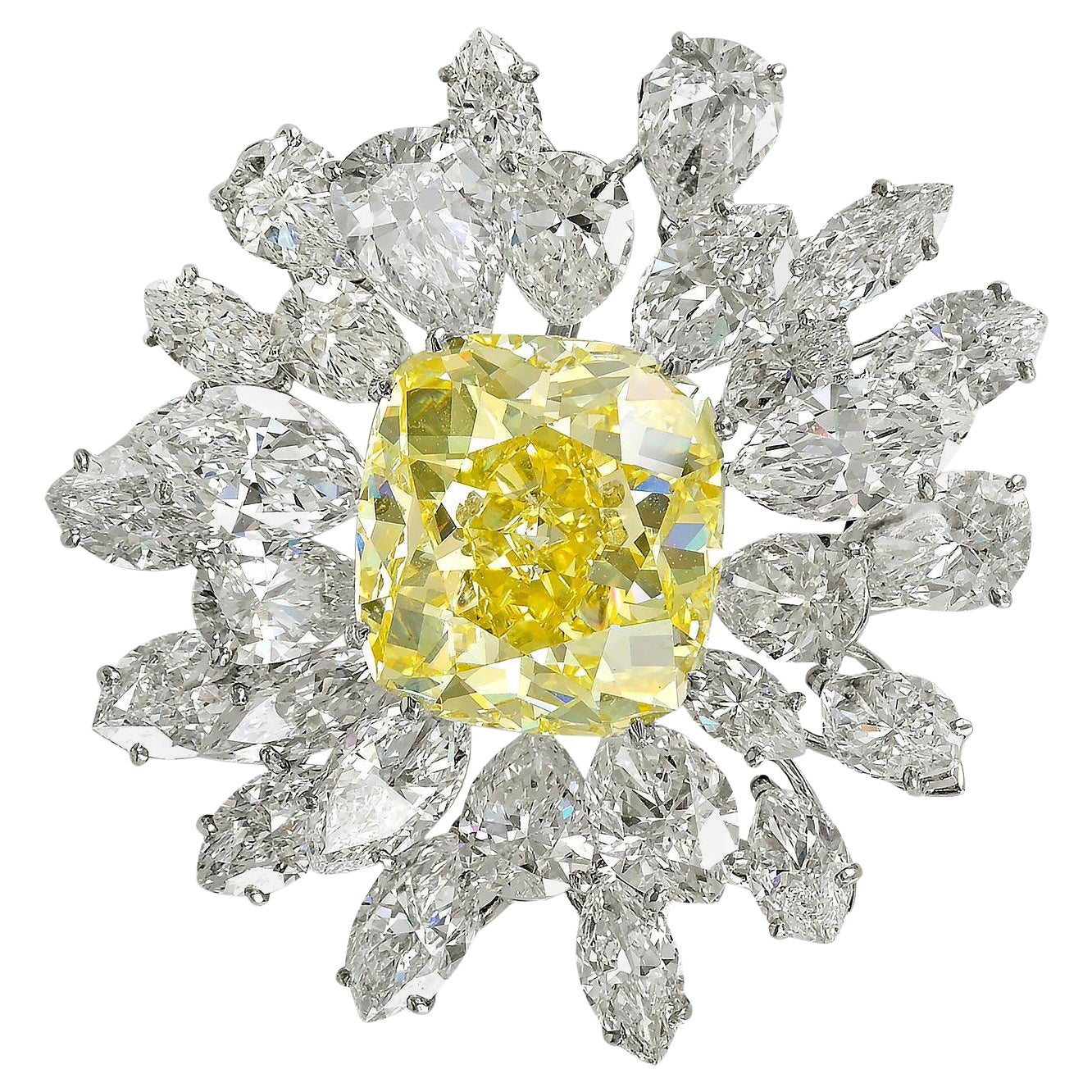 Bulgari GIA Certified Vintage Diamond Brooch, circa 1960