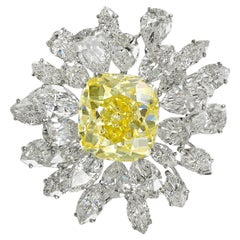 Bulgari GIA Certified Vintage Diamond Brooch, circa 1960