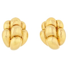 Pendientes de clip lobulados de oro amarillo de 18 quilates David Webb