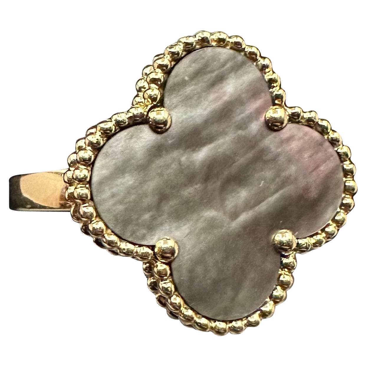 Magic Alhambra Gray Mother of Pearl Ring For Sale