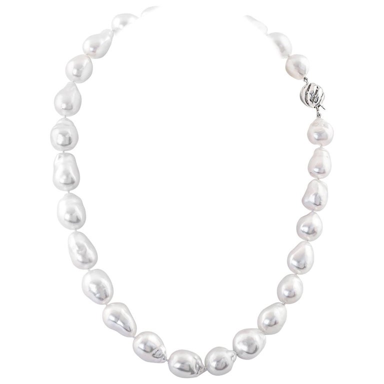 South Sea Baroque Pearl and Gold Necklace at 1stDibs