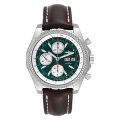 Breitling Bentley Motors GT Green Special Edition Steel Mens Watch A13362