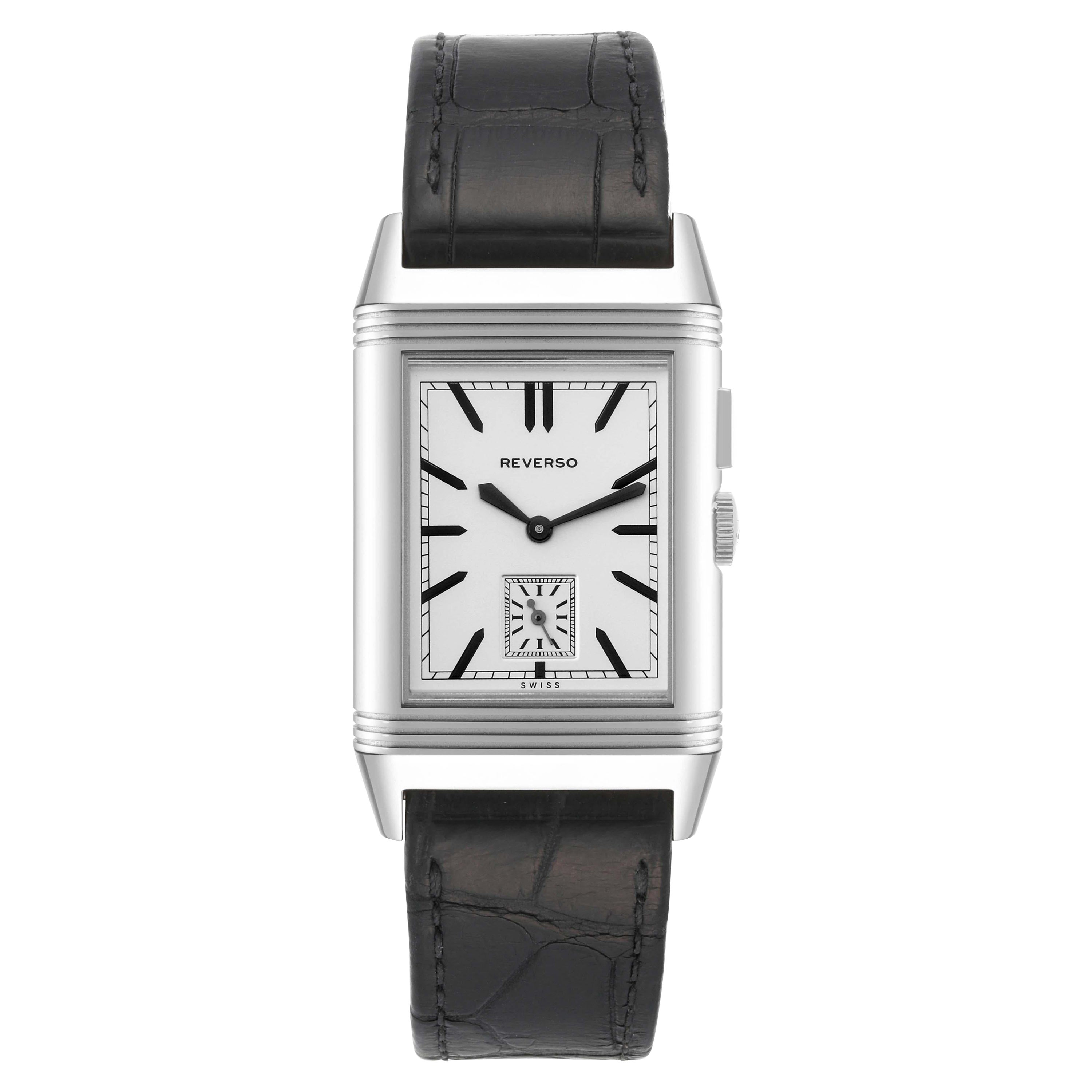 Jaeger LeCoultre Reverso Duo Day Night Steel Mens Watch 278.8.54 Q3788570 For Sale