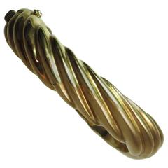 Contemporary 14K Yellow Gold Twist Style Bangle Bracelet 11