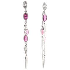 Moritz Glik diamonds pink sapphires gold earrings 6