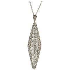 1920s Art Deco Diamond and Platinum Pendant