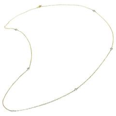 Tiffany & Co. Elsa Peretti Diamonds by the Yard Gold and Platinum Necklace 