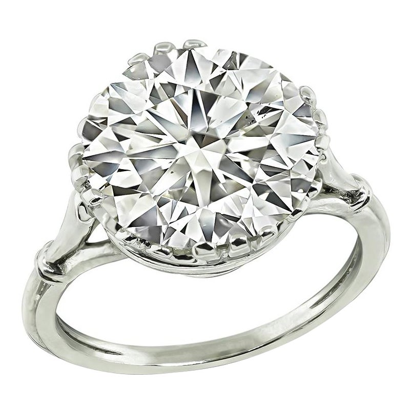 5.02ct Diamond Platinum Engagement Ring For Sale