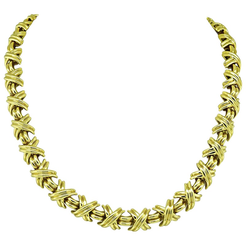Gold-X-Halskette von Tiffany & Co