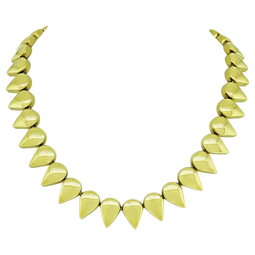 18k Yellow Gold Necklace For Sale