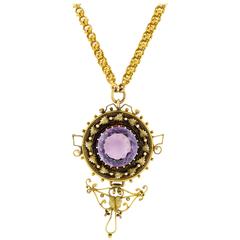 Antique Victorian Amethyst Gold Necklace