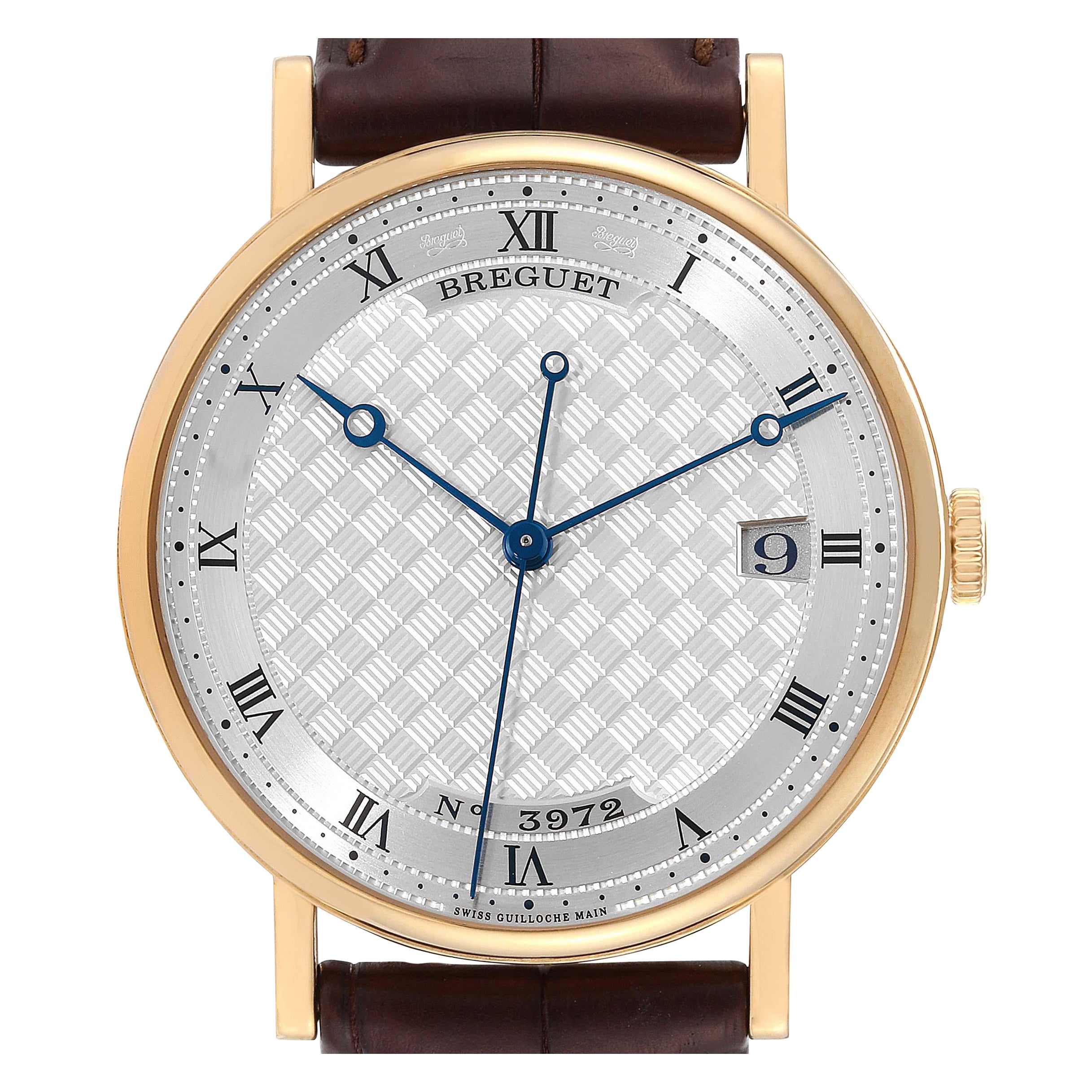 Breguet Classique Yellow Gold Silver Dial Mens Watch 5177 Papers