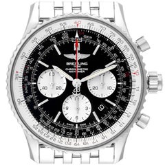 Used Breitling Navitimer Rattrapante Chronograph Steel Mens Watch AB0310 Box Card