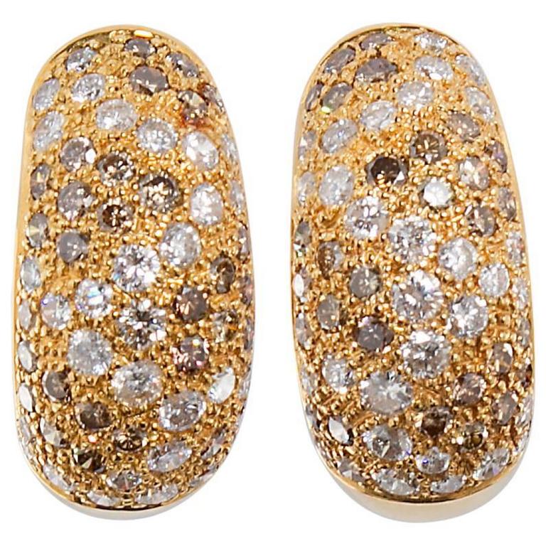 Cartier Sauvage White And Cognac Diamond é Earrings For At Cartier Sauvage White And Cognac Diamond é Earrings For