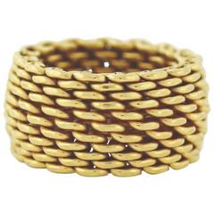 TIFFANY & CO Flexible Mesh Band Ring 10.3mm wide size 5