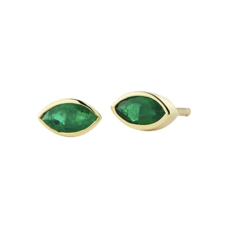 Marquise Emerald Studs For Sale