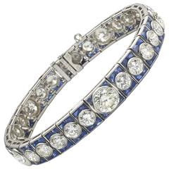 Art Deco Sapphire & Diamond Bracelet 9