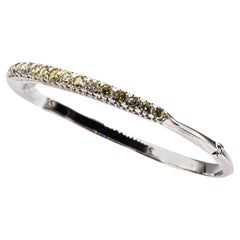 Bracelet artisanal de style Art déco en or blanc avec diamants blancs brillants